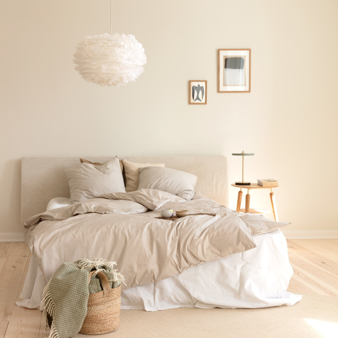 UMAGE Eos Medium White Replacement Shade — styled interior view 2
