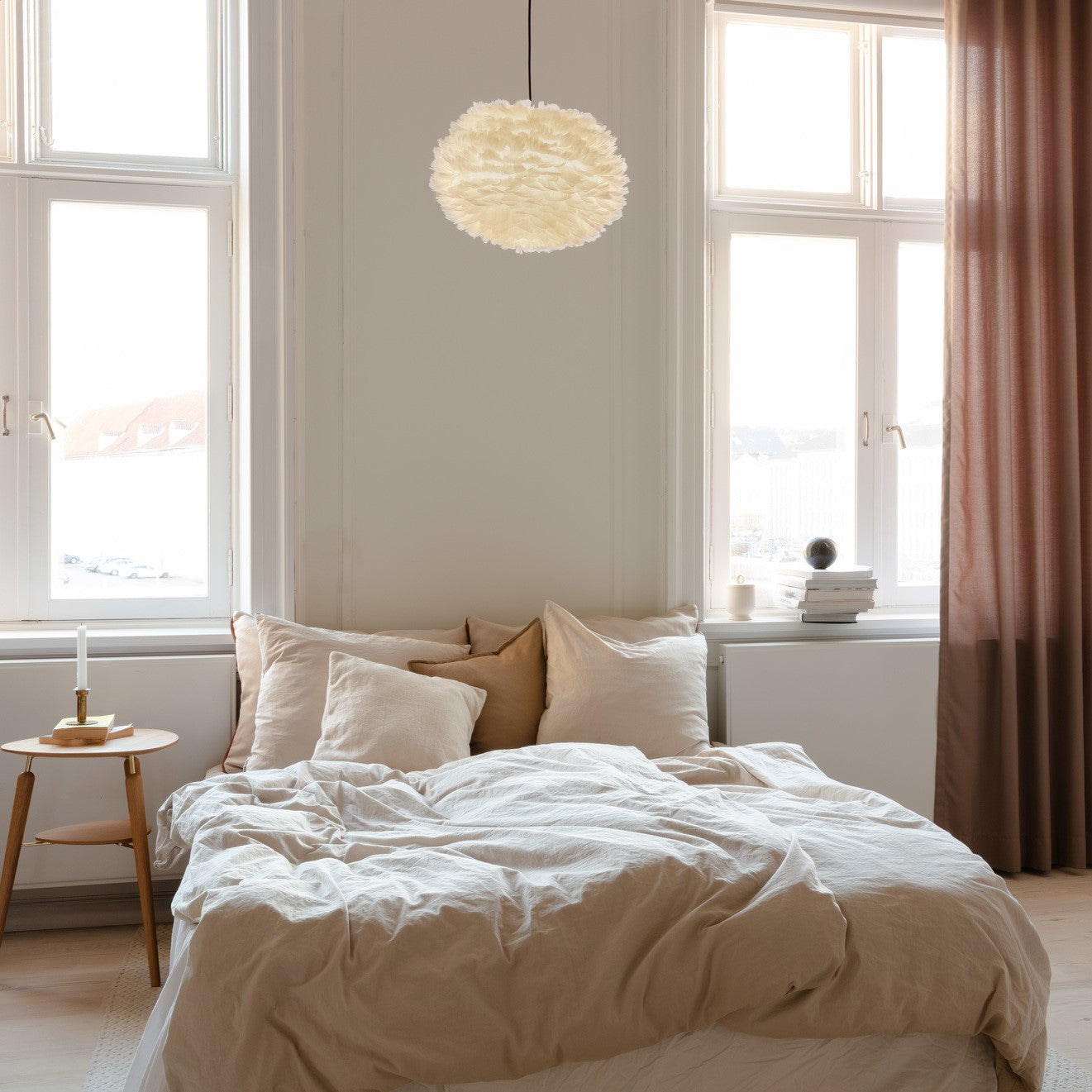UMAGE Eos Medium White Replacement Shade — styled interior view 8