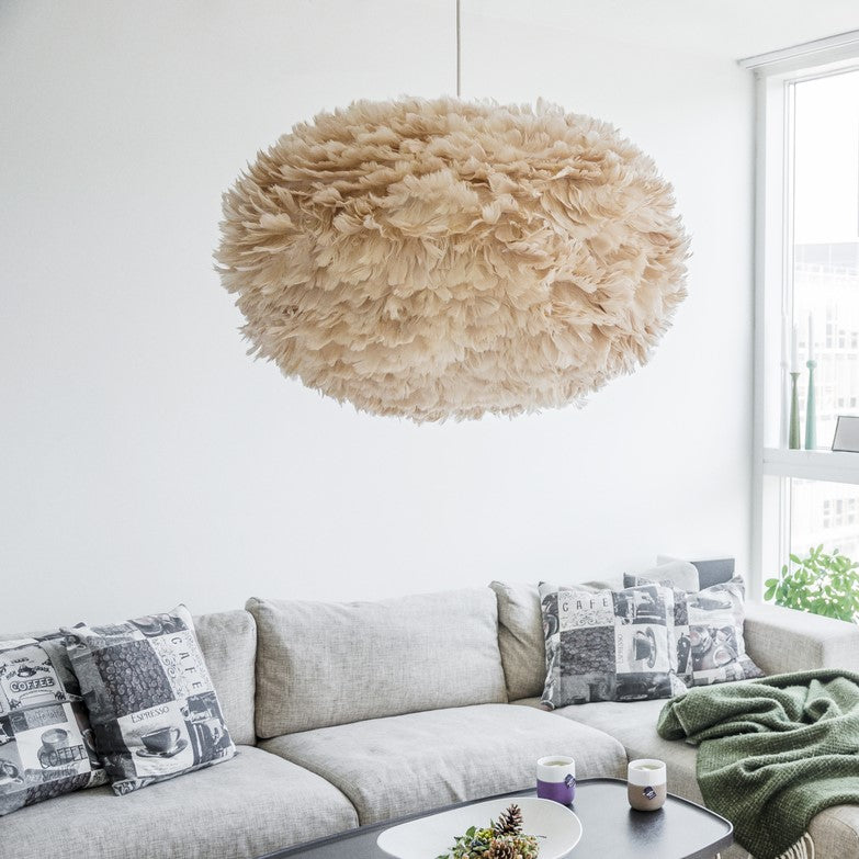 UMAGE Eos XL Light Brown Replacement Shade — styled interior view 3