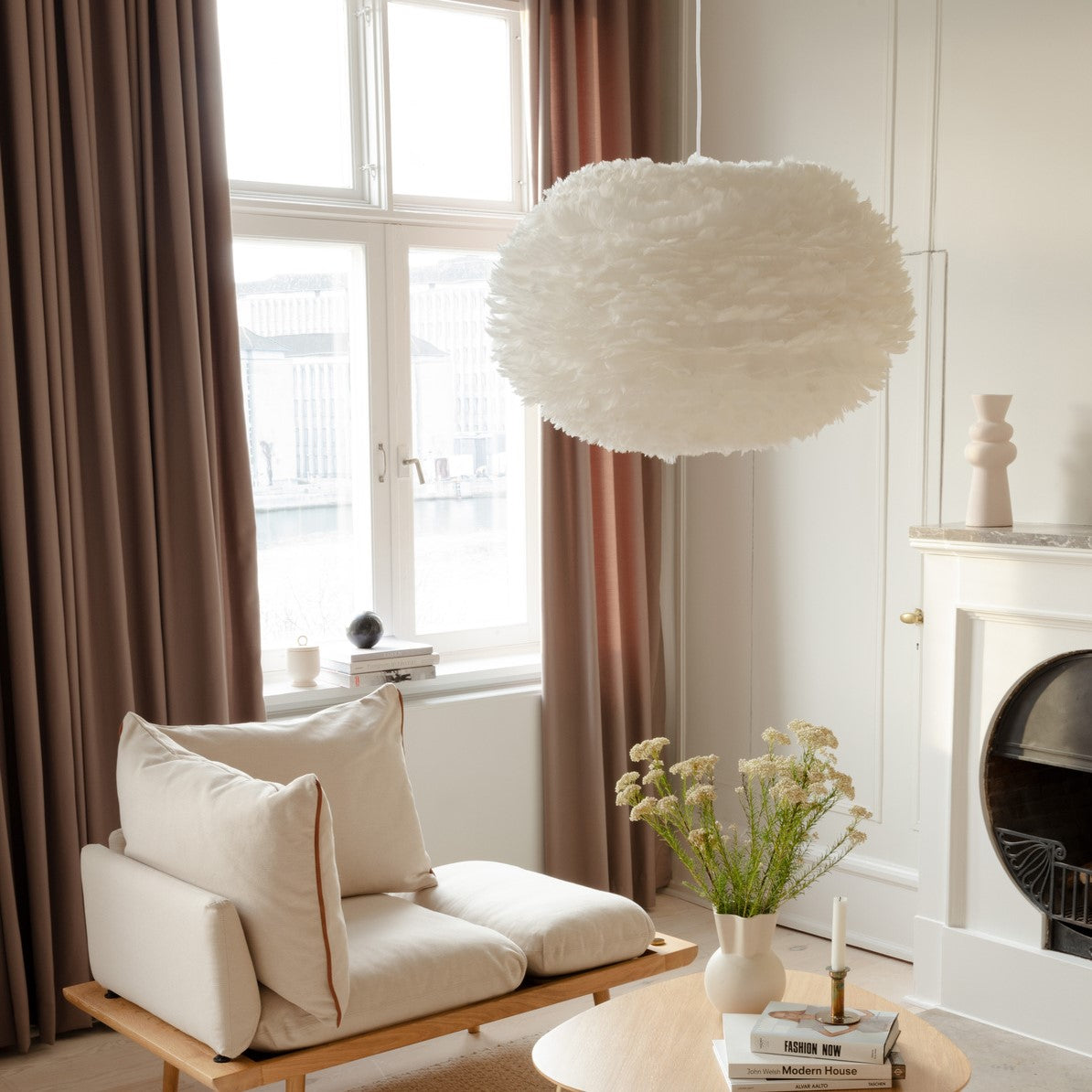UMAGE Eos Large White Replacement Shade — styled interior view 3