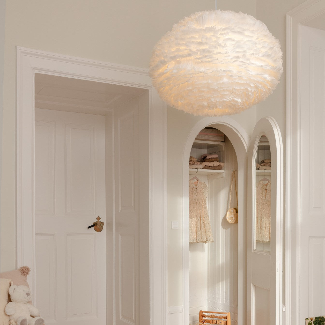 UMAGE Eos XL White Replacement Shade — styled interior view 2