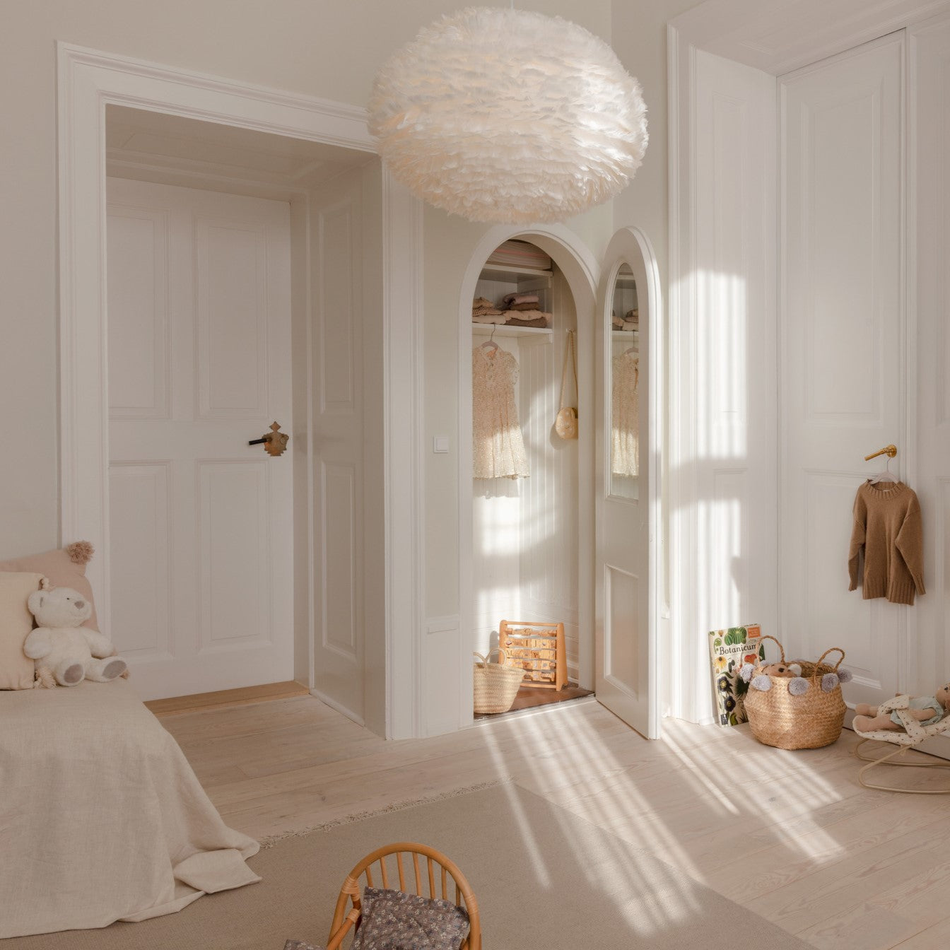 UMAGE Eos XL White Replacement Shade — styled interior view 5