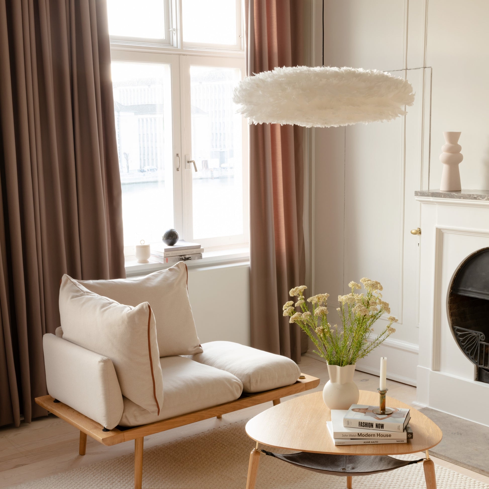UMAGE Eos Esther Large White Replacement Shade — styled interior view 3