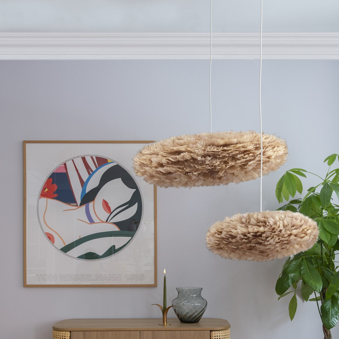 UMAGE Eos Esther Medium Light Brown Replacement Shade — styled interior view 3