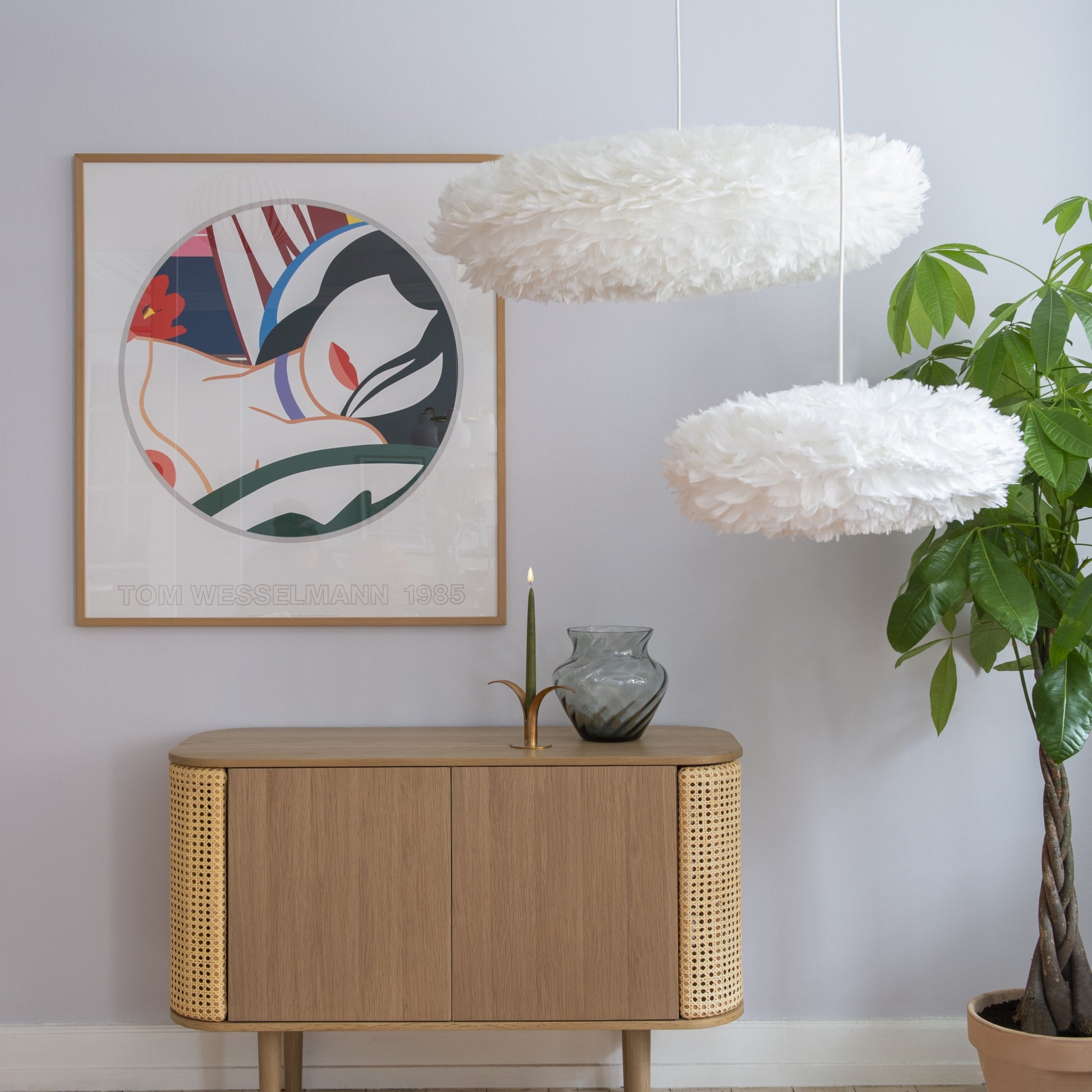 UMAGE Eos Esther Medium White Replacement Shade — styled interior view 3