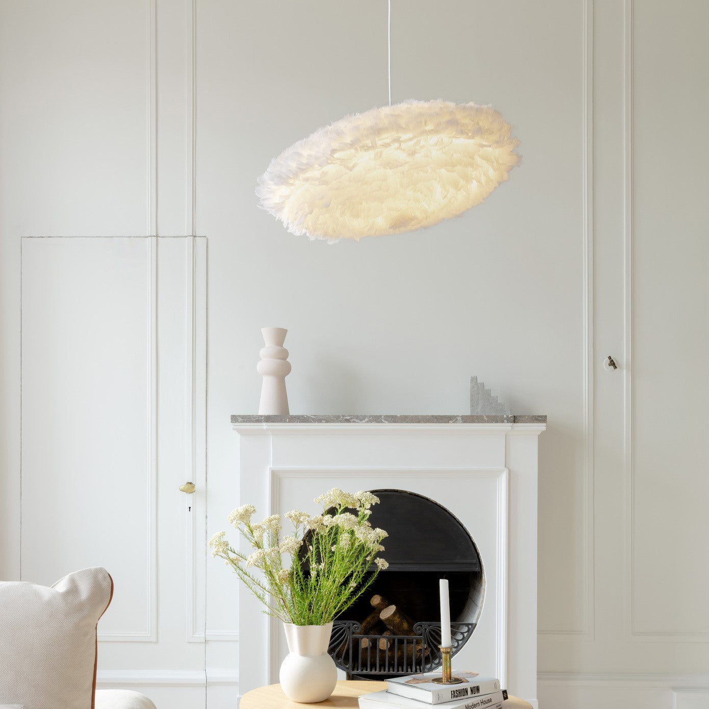 UMAGE Eos Esther Medium White Replacement Shade — styled interior view 6