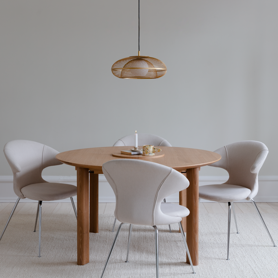 UMAGE Faraday Medium Brushed Brass Replacement Shade — styled interior view