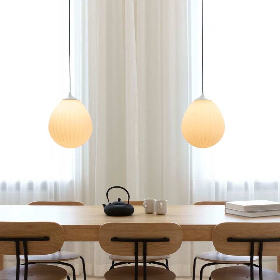 UMAGE Around The World Medium with Pendant Top Cover - White — styled interior view 2