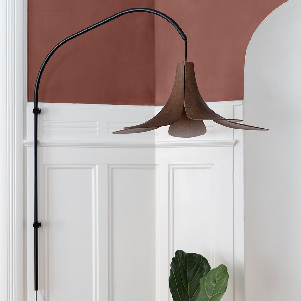 UMAGE Jazz Dark Oak Replacement Shade — styled interior view