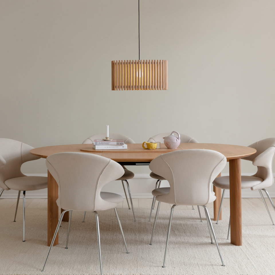 UMAGE Komorebi Large- Square Oak Replacement Shade — styled interior view