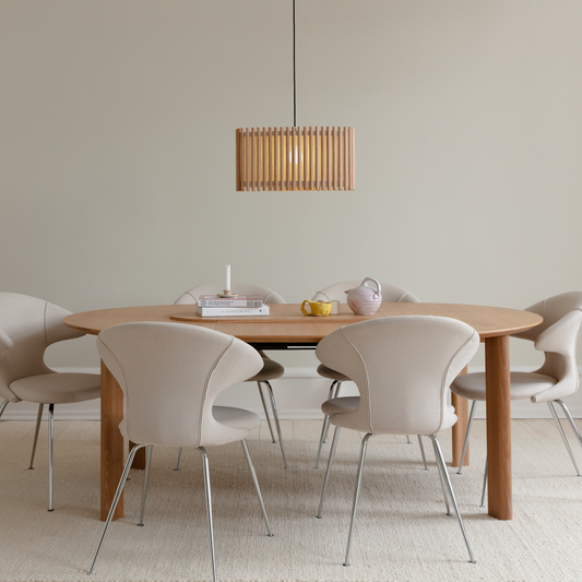 UMAGE Komorebi Large- Square Oak Replacement Shade — styled interior view