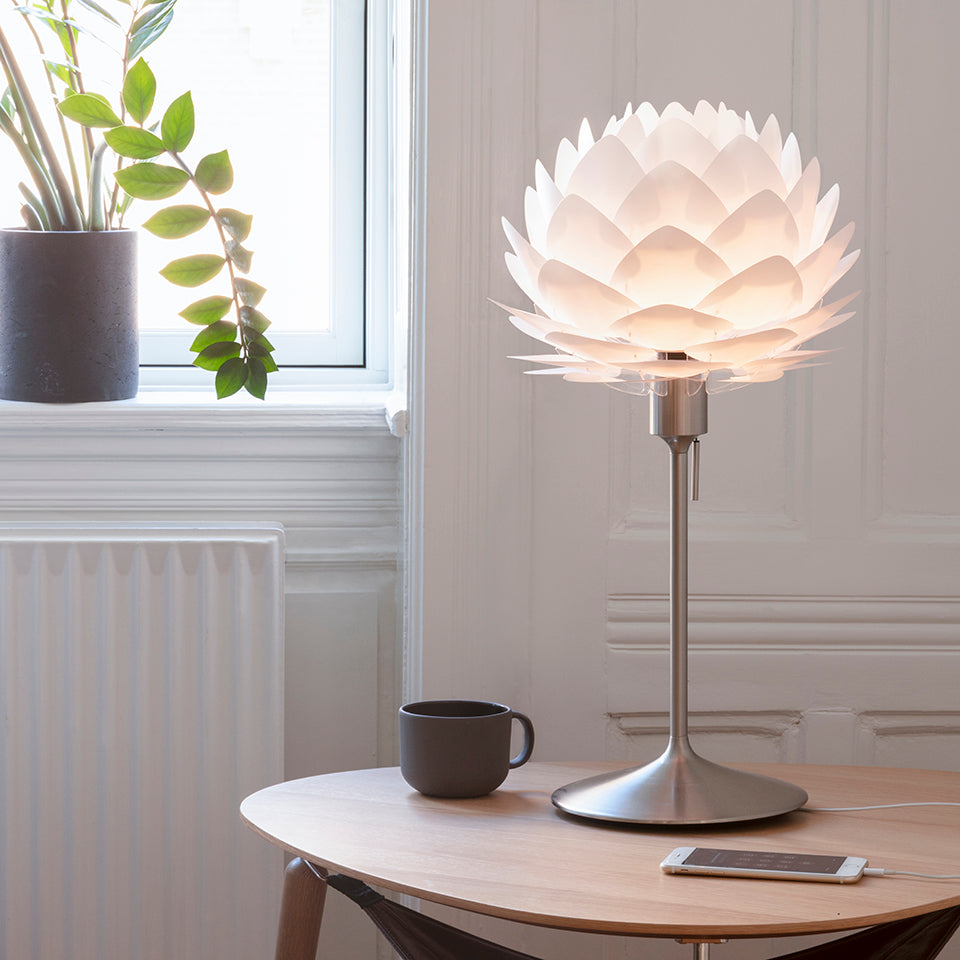 UMAGE Silvia White Mini Replacement Shade — styled interior view
