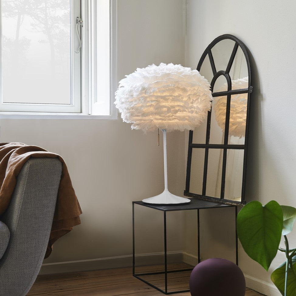 UMAGE Eos Medium White Replacement Shade — styled interior view 16