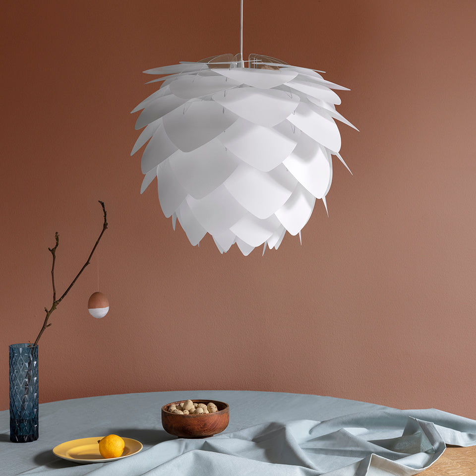 UMAGE Silvia White Medium Replacement Shade — styled interior view