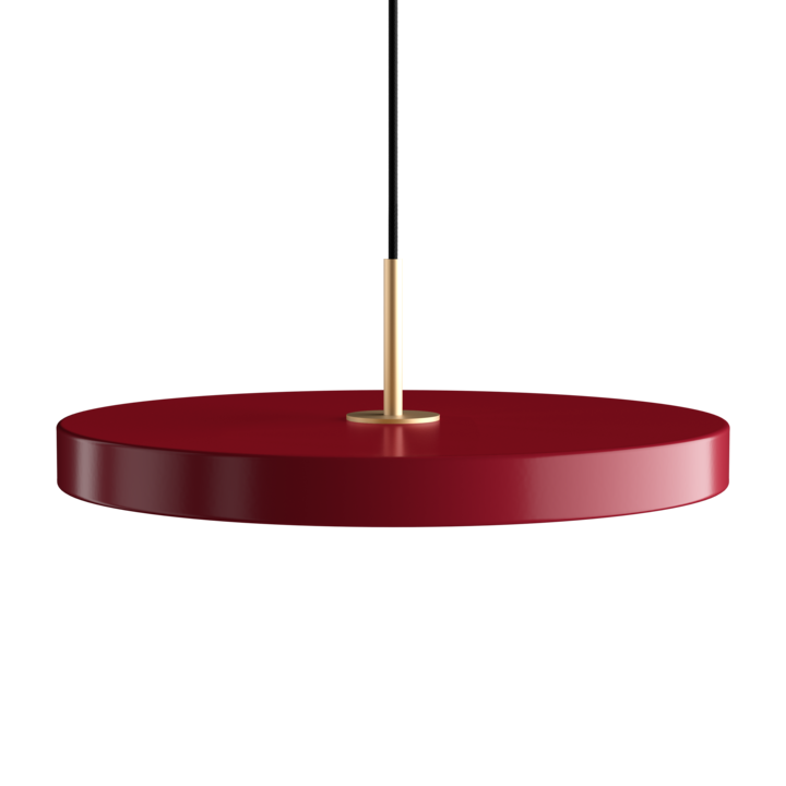 UMAGE Asteria LED Pendant in Ruby Red with Brass Connector