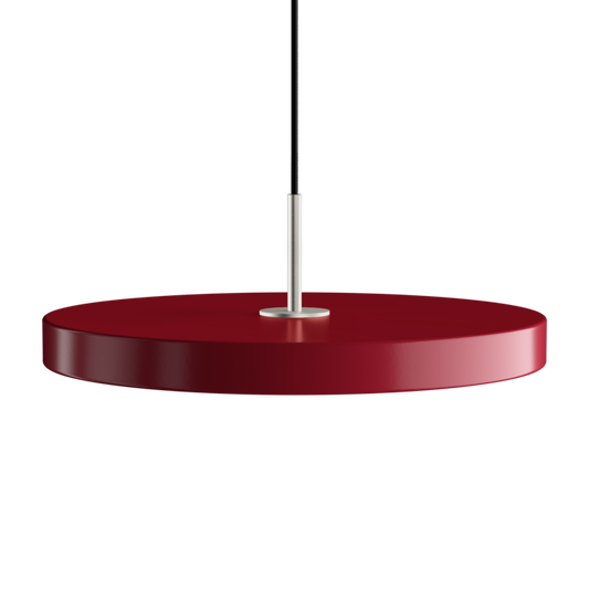 UMAGE Asteria LED Pendant in Ruby Red with Steel Connector