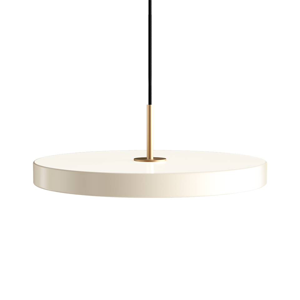UMAGE Asteria LED Pendant in Pearl White with Brass Connector