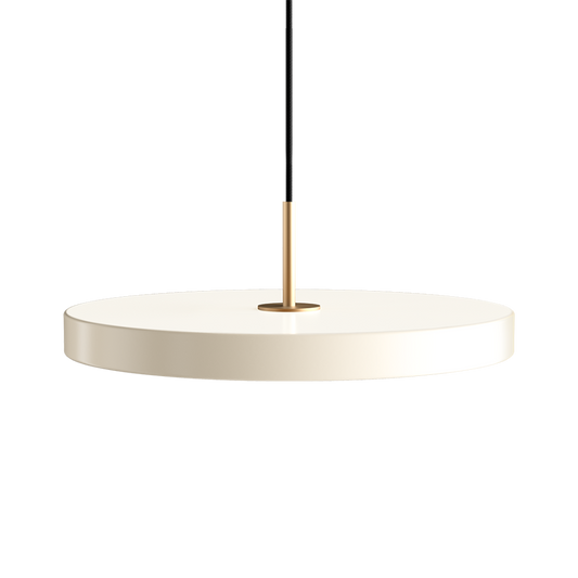 UMAGE Asteria LED Pendant in Pearl White with Brass Connector