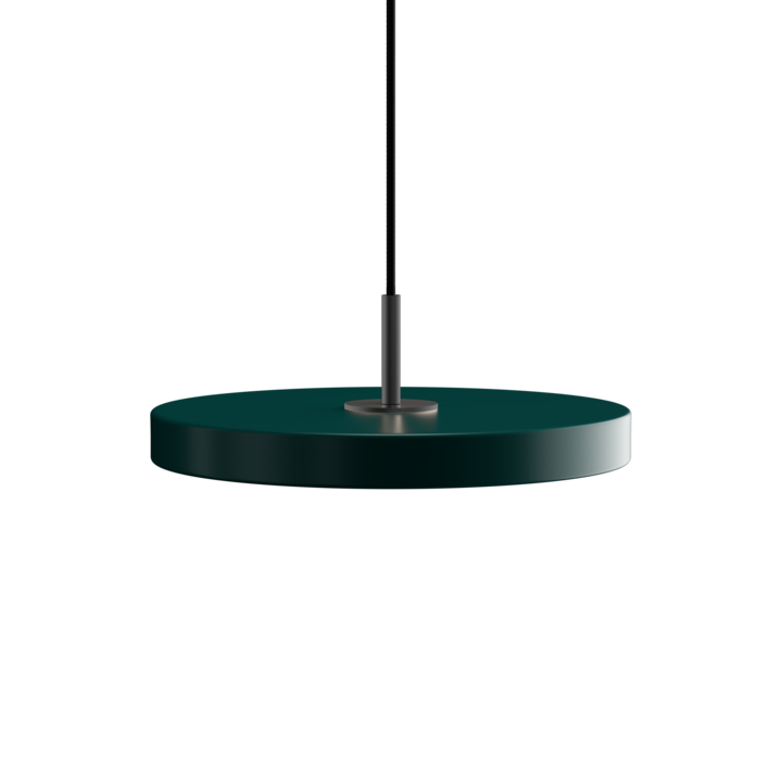 UMAGE Asteria Mini LED Pendant in Forest Green with Black Connector