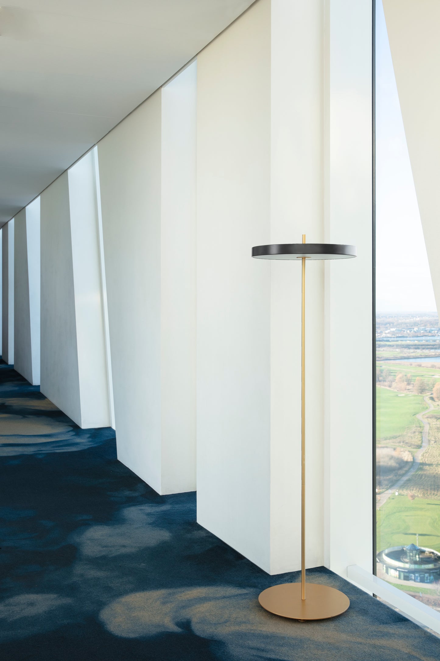 UMAGE Asteria LED Floor Lamp in Anthracite Grey — styled interior view 3