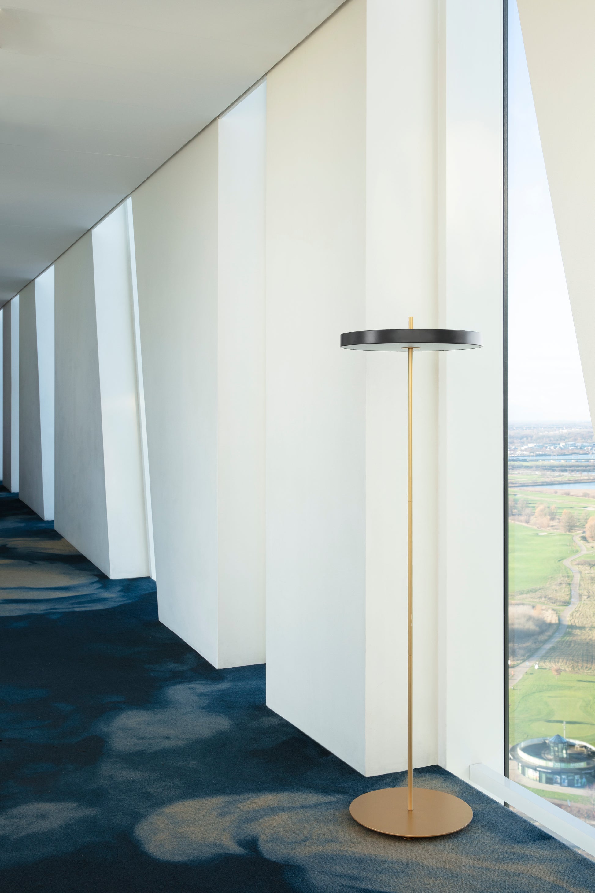 UMAGE Asteria LED Floor Lamp in Anthracite Grey — styled interior view 3