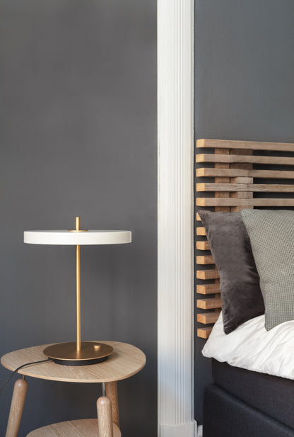 UMAGE Asteria LED Table Lamp in Pearl White — styled interior view 8