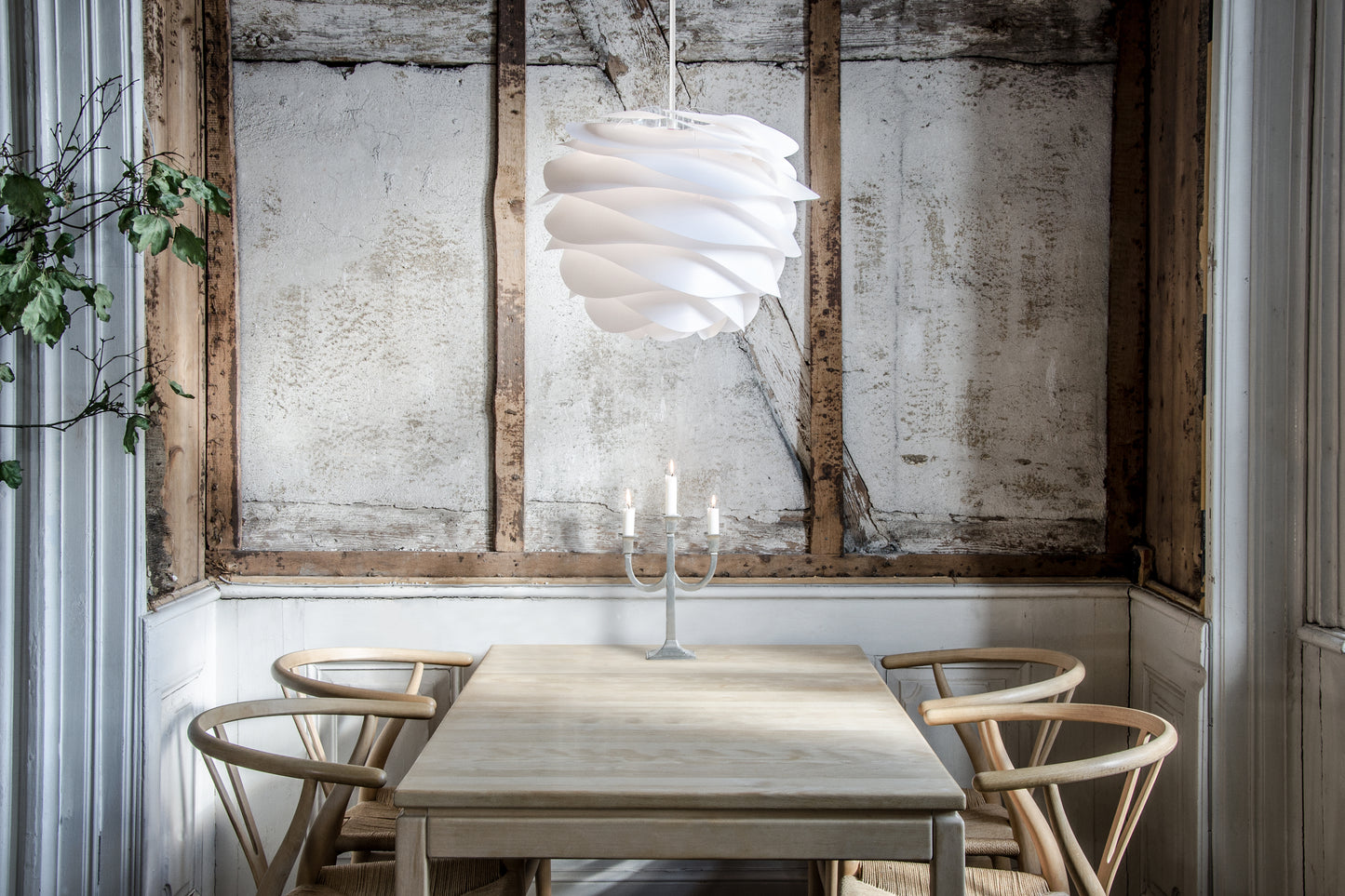 UMAGE Carmina Medium White Replacement Shade — styled interior view