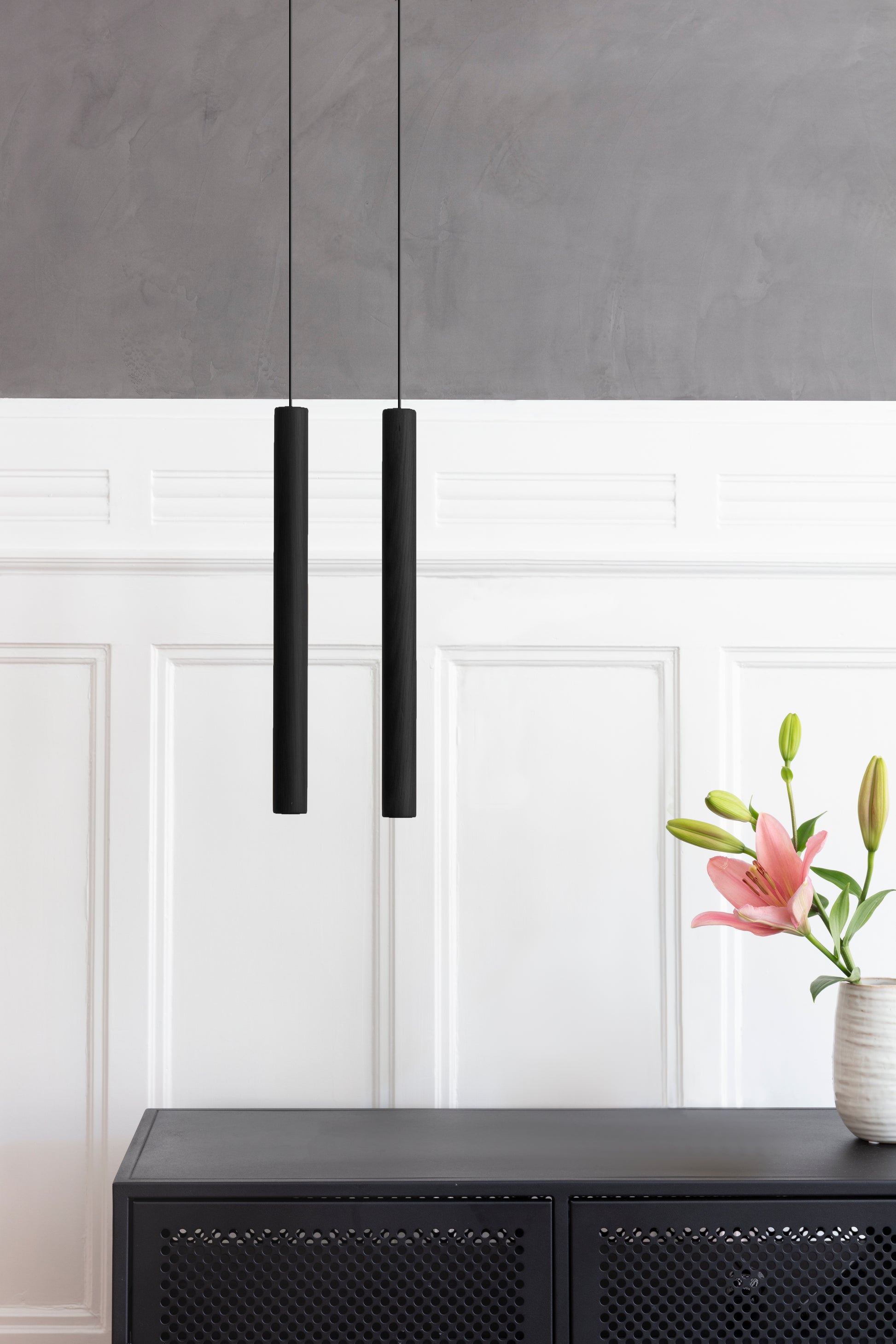 UMAGE Chimes Tall Black Oak - US — styled interior view