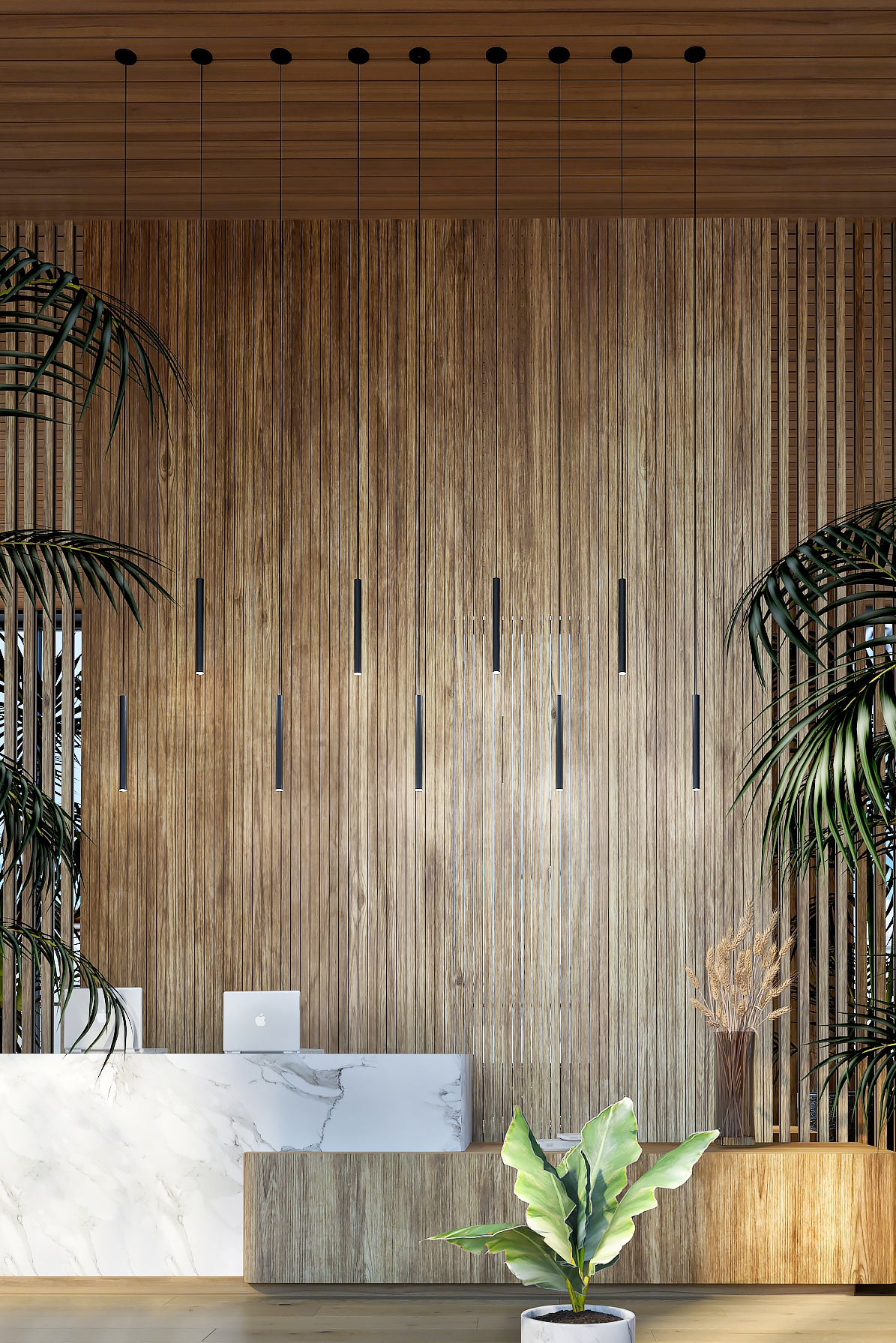 UMAGE Chimes Tall Black Oak - US — styled interior view 2