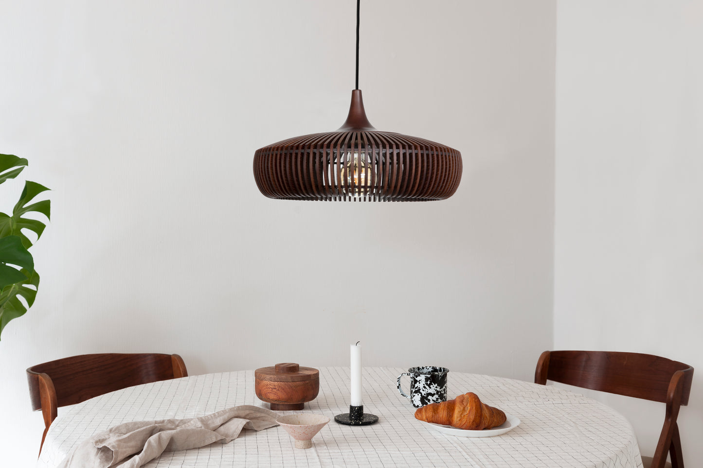 UMAGE Clava Dine Wood Dark Oak Replacement Shade — styled interior view 3