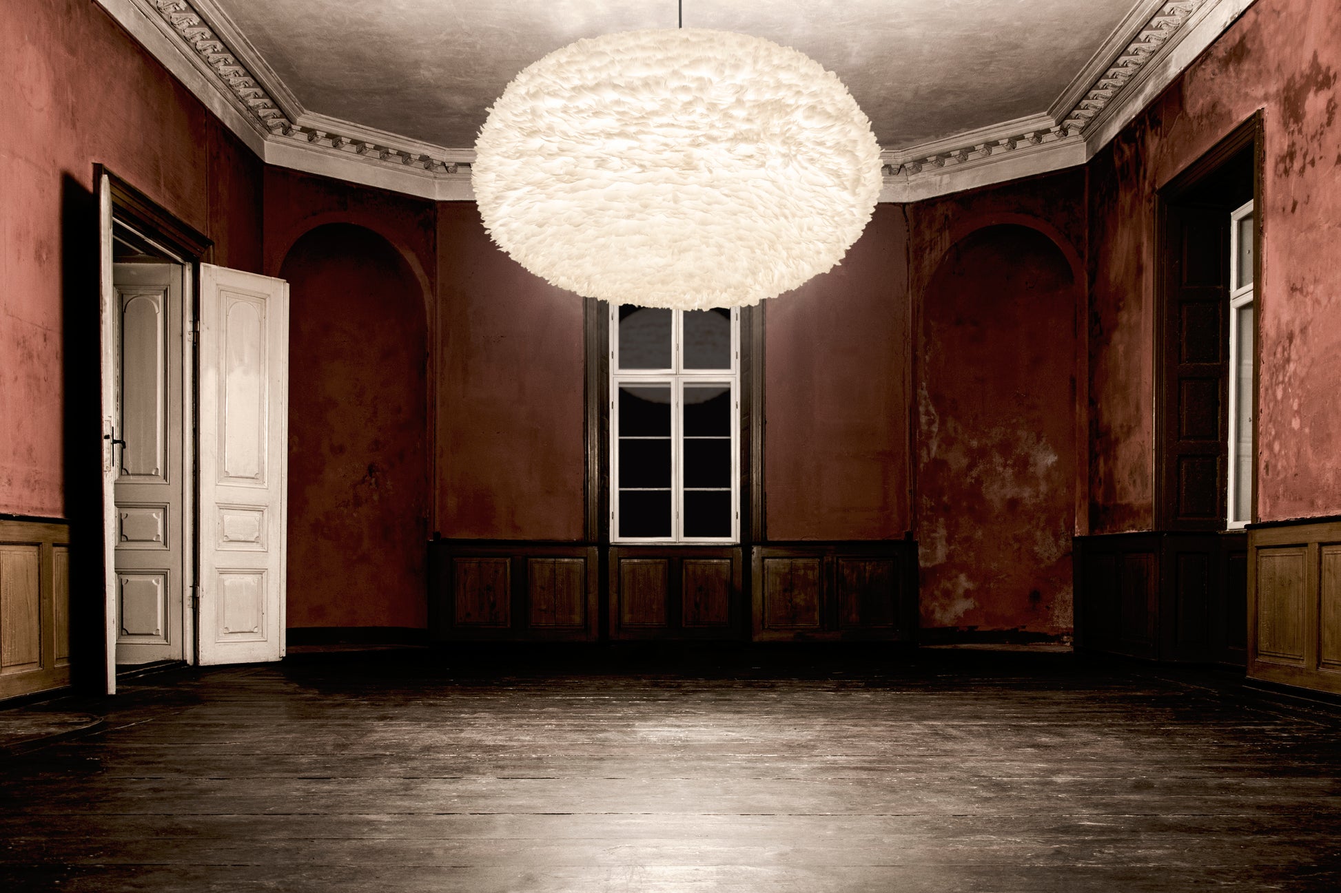 UMAGE Eos XXL White Replacement Shade — styled interior view 3