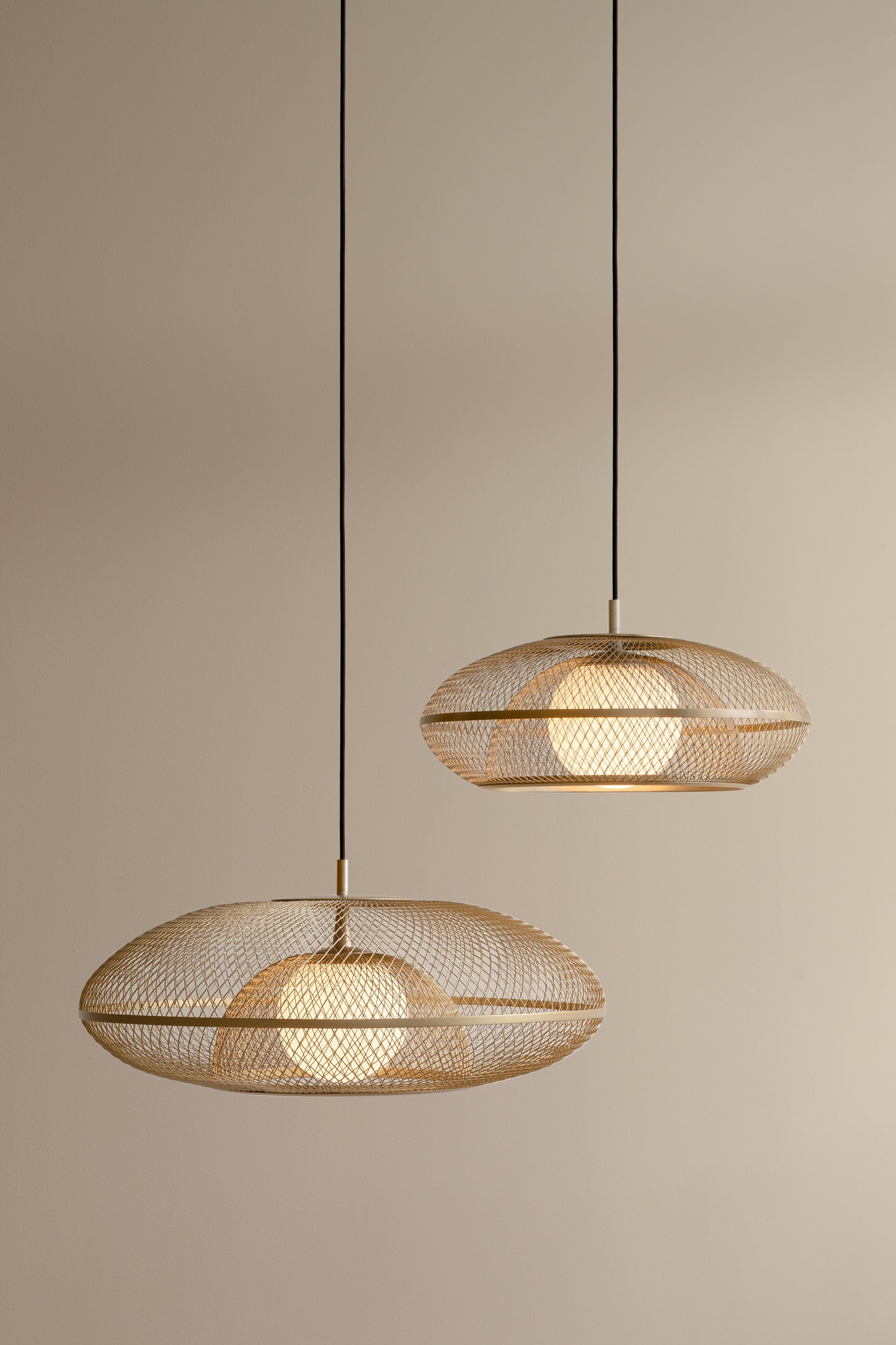UMAGE Faraday Large Brushed Brass Replacement Shade — styled interior view 6