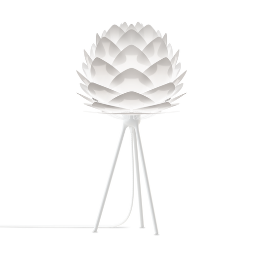 UMAGE Silvia White Mini Tripod Table Lamp with White Base