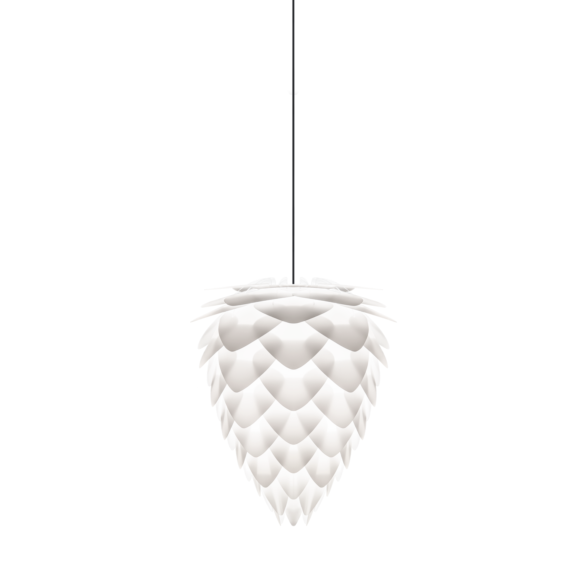 UMAGE Conia White Medium Plug-In Pendant with Black Cord
