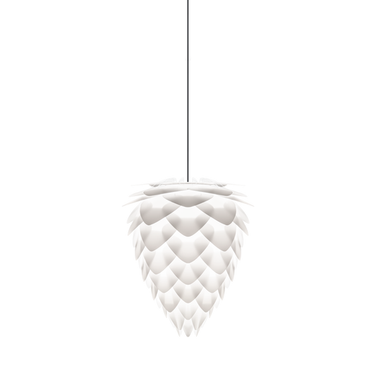 UMAGE Conia White Medium Plug-In Pendant with Black Cord
