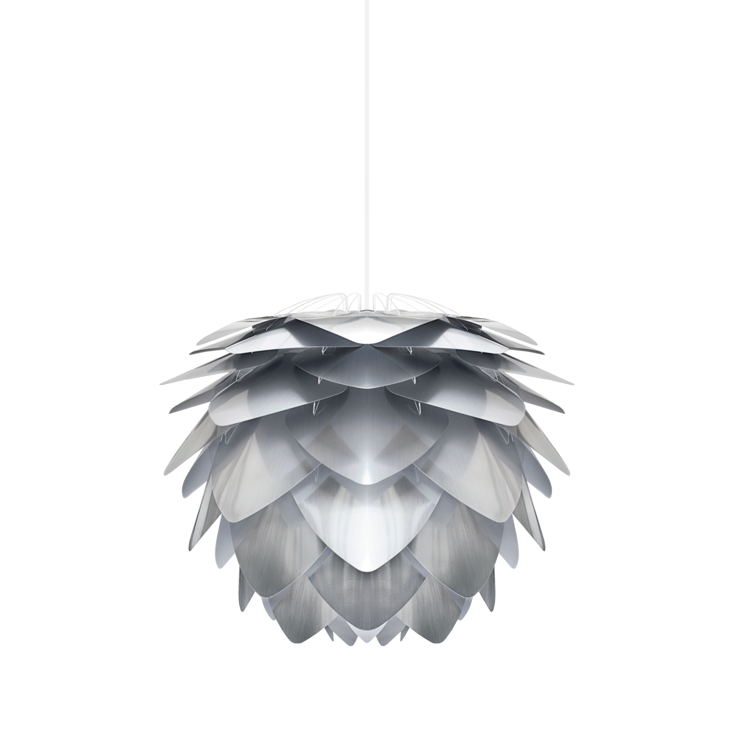 UMAGE Silvia Plug-In Pendant in Steel Foil Finish with White Cord
