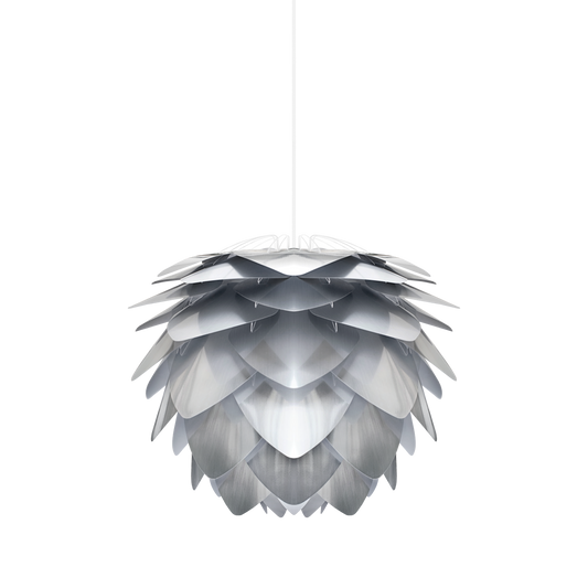 UMAGE Silvia Plug-In Pendant in Steel Foil Finish with White Cord