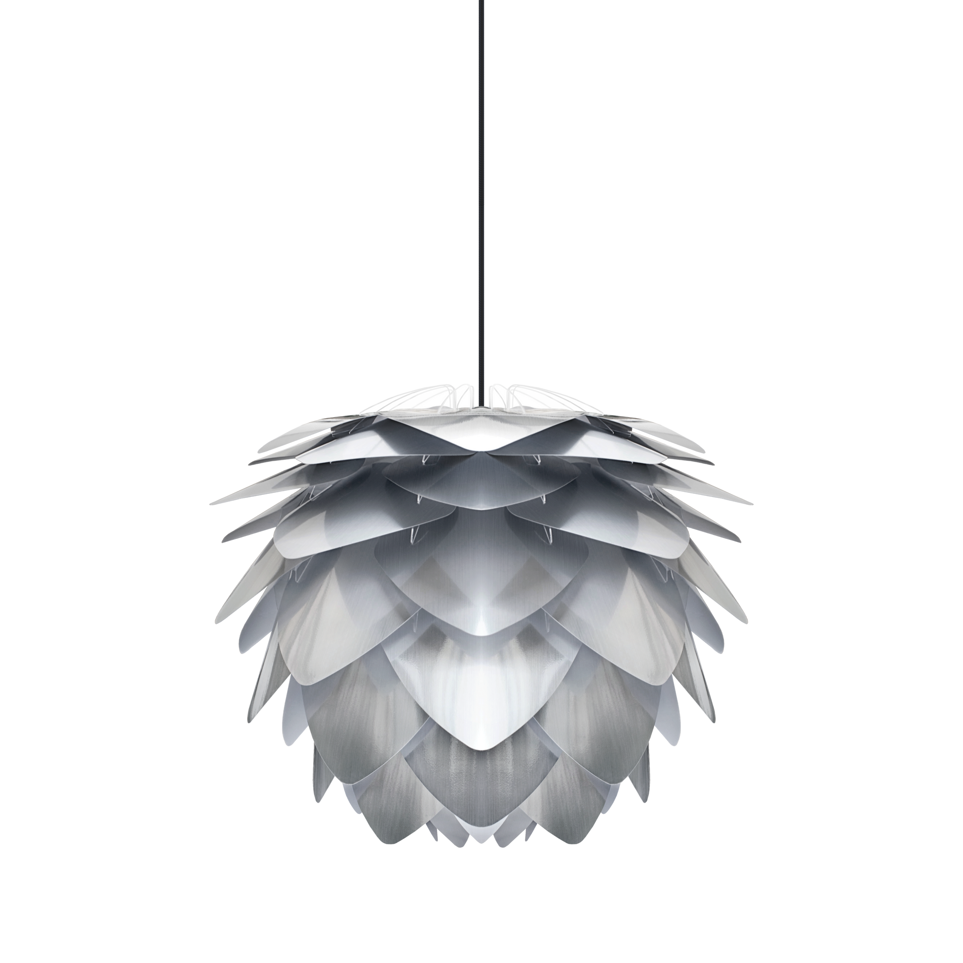 UMAGE Silvia Plug-In Pendant in Steel Foil Finish with Black Cord