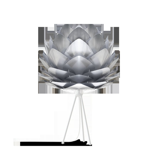UMAGE Silvia 24" H Table Lamp in Steel Foil Finish and White Base