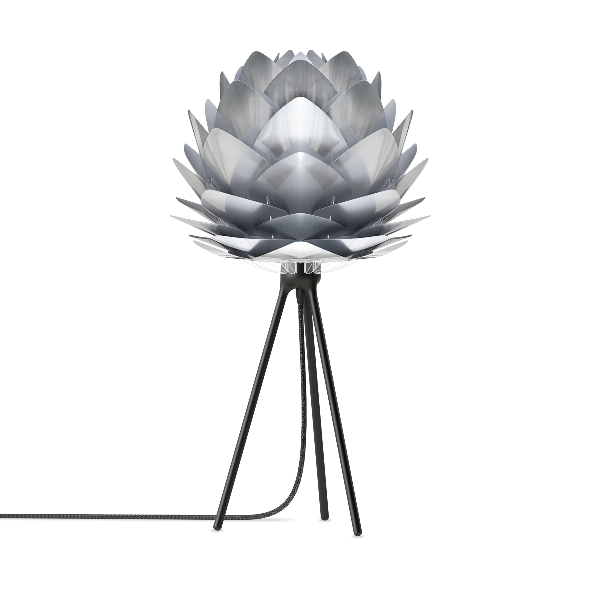UMAGE Silvia 19" H Table Lamp in Steel Foil Finish and Black Base