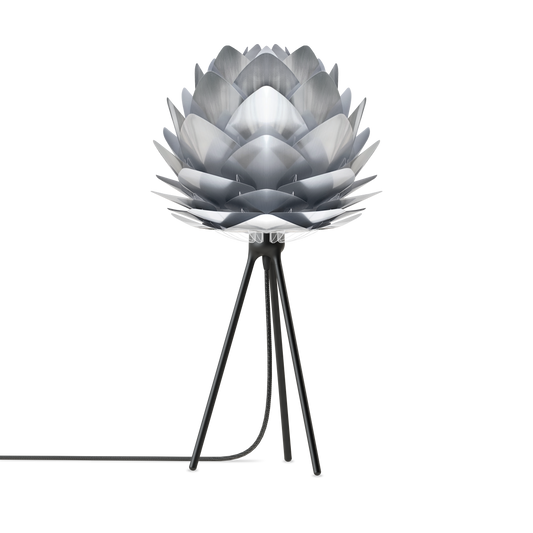 UMAGE Silvia 19" H Table Lamp in Steel Foil Finish and Black Base
