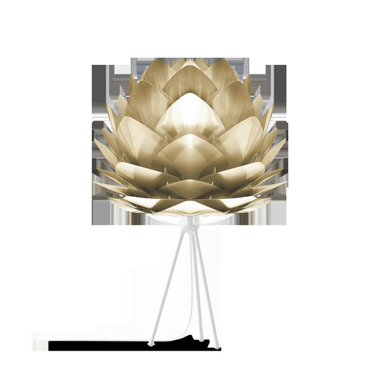 UMAGE Silvia 24" H Table Lamp in Brass Foil Finish and White Base
