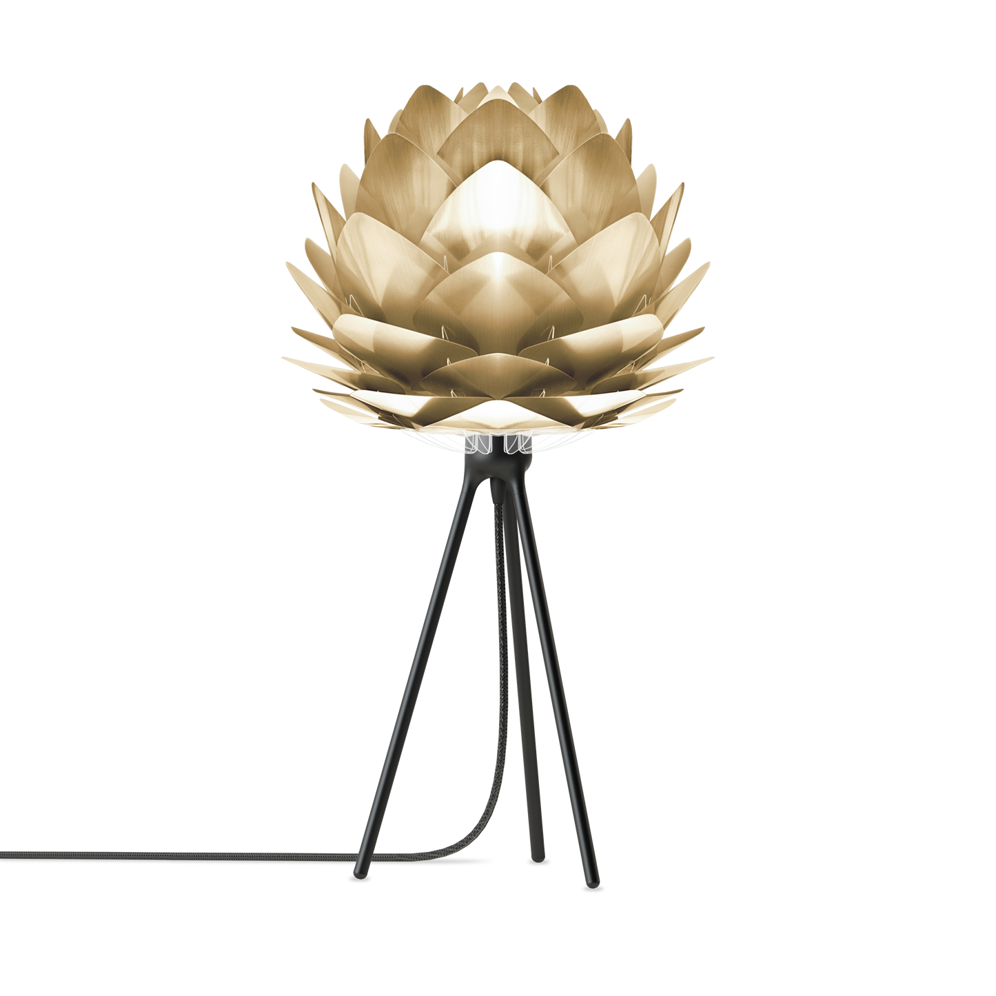 UMAGE Silvia 19" H Table Lamp in Brass Foil Finish and Black Base