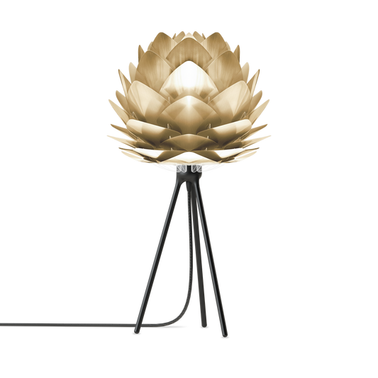 UMAGE Silvia 19" H Table Lamp in Brass Foil Finish and Black Base