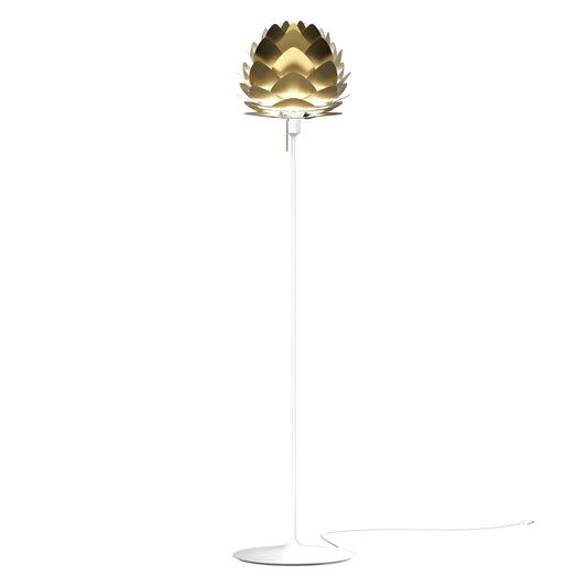 UMAGE Aluvia Mini Brushed Brass with Santé floor White Base