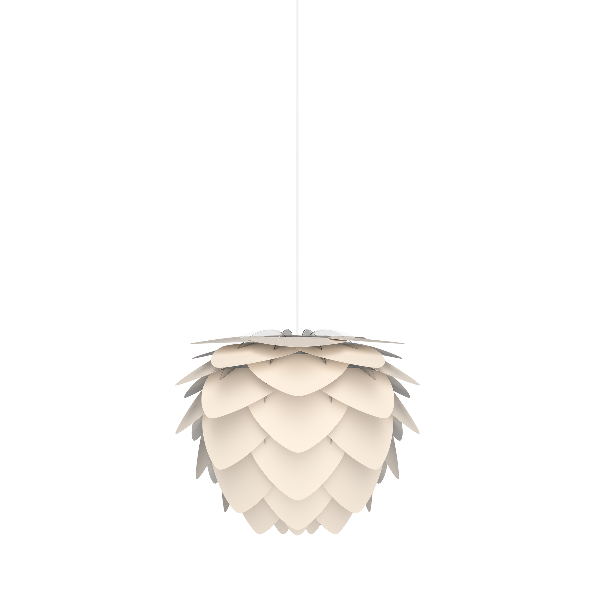 UMAGE Aluvia Medium Plug-In Pendant in Pearl White with White Cord