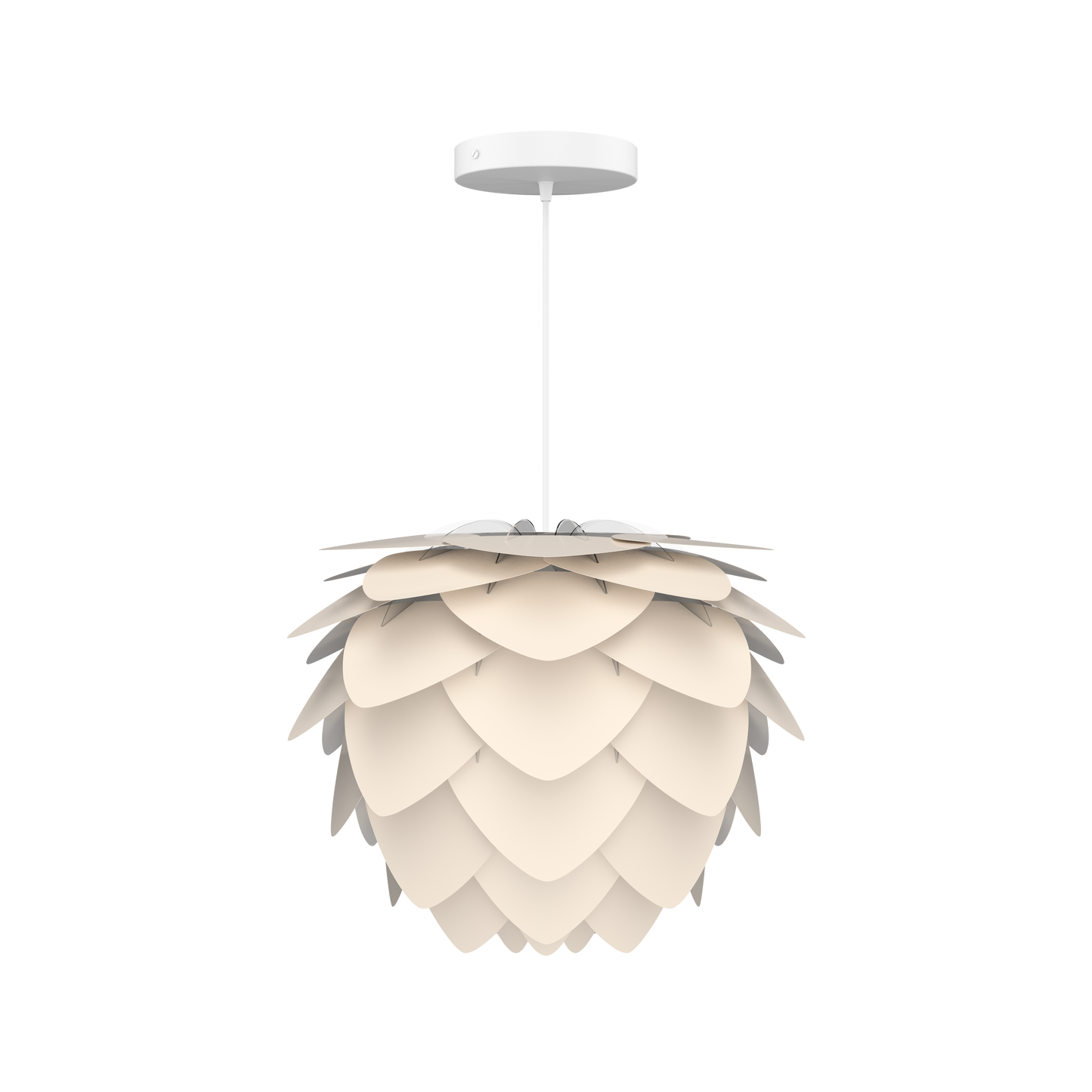 UMAGE Aluvia Mini Hardwired Pendant in Pearl White with White Cord