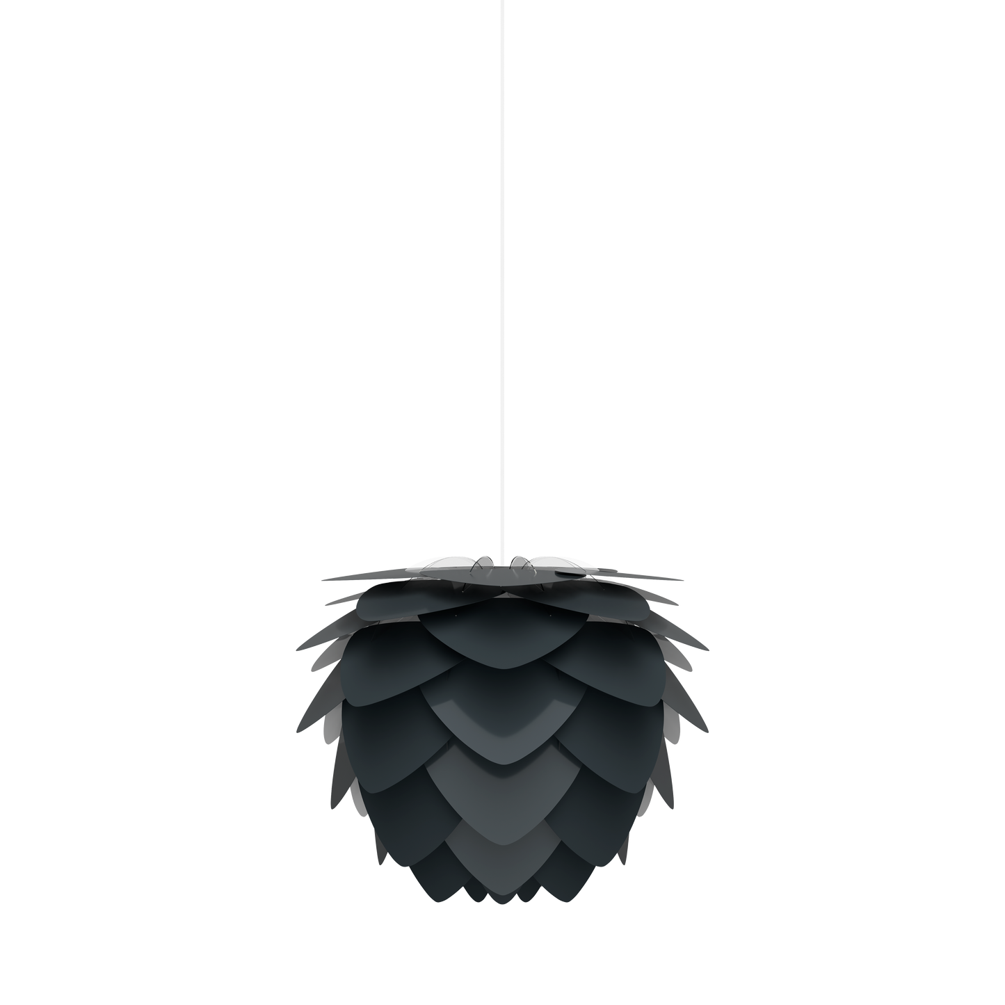 UMAGE Aluvia Medium Plug-In Pendant in Anthracite Grey with White Cord