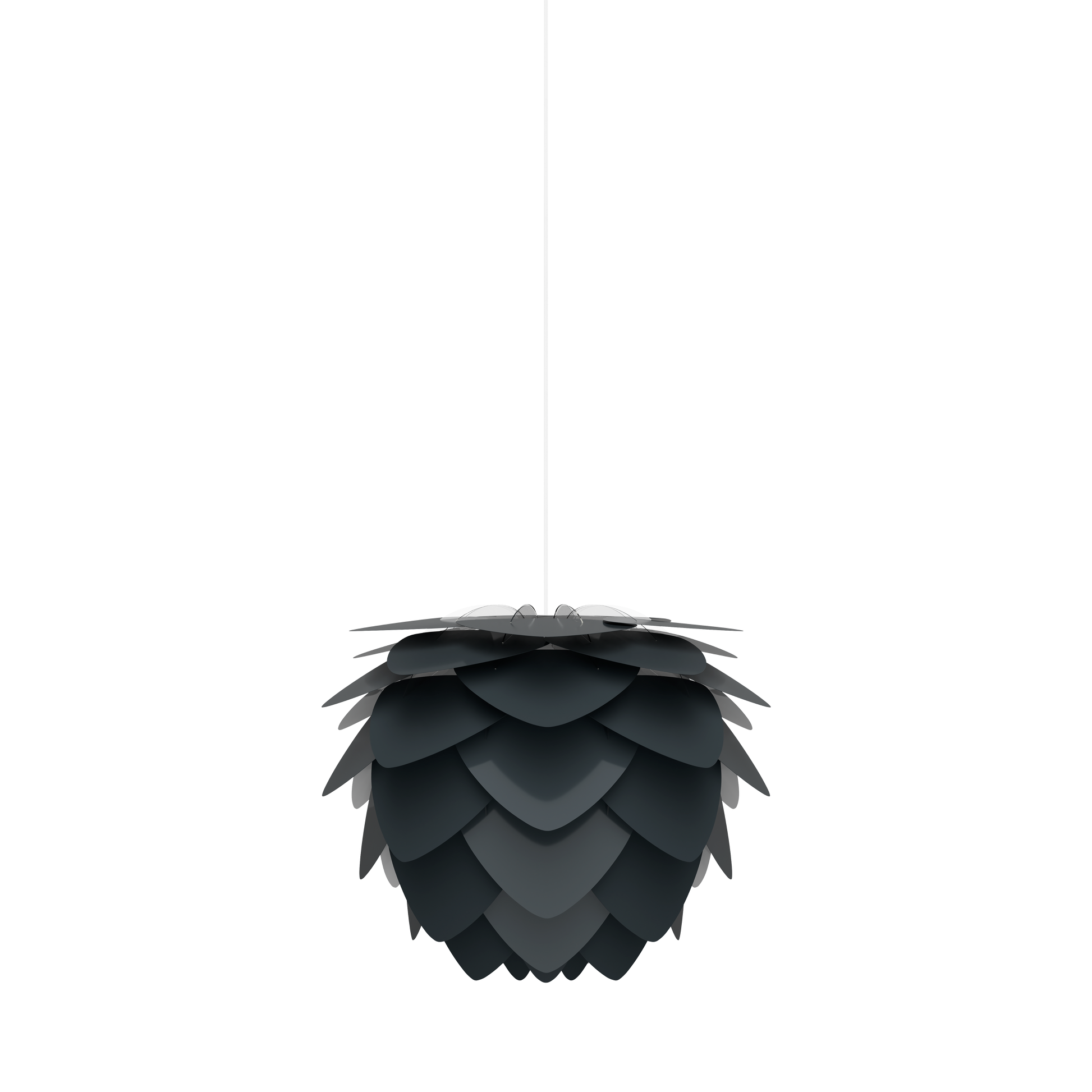 UMAGE Aluvia Medium Plug-In Pendant in Anthracite Grey with White Cord
