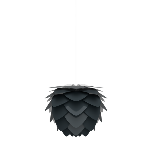 UMAGE Aluvia Medium Plug-In Pendant in Anthracite Grey with White Cord